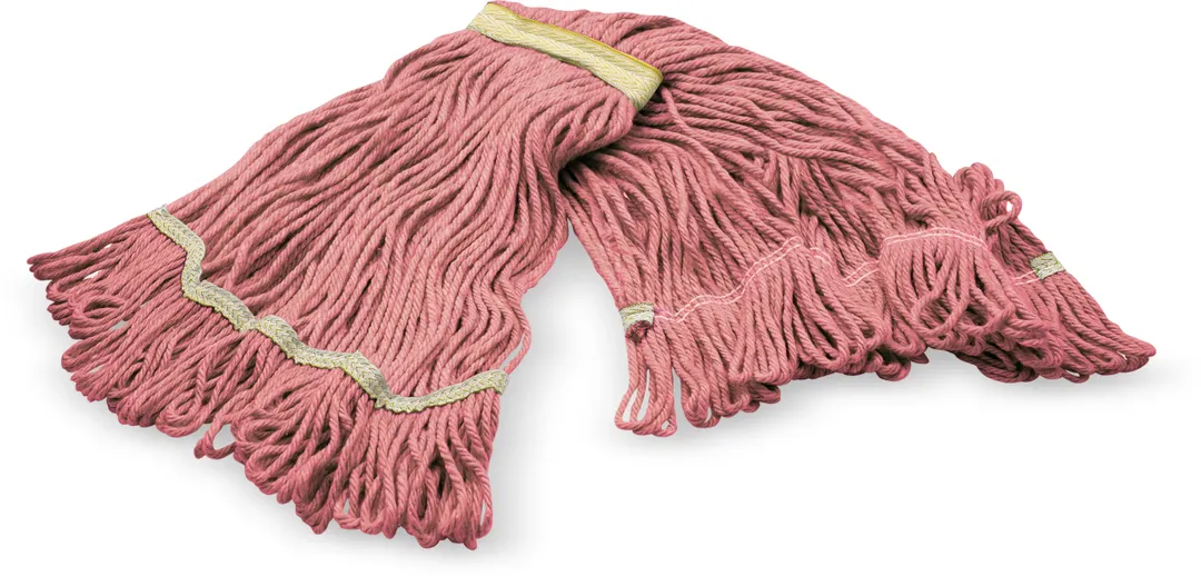 Carlisle 369411B05 Wet Mop Head - Small 1" Wide Band, Red 4‑Ply Cotton/Synthetic Mop