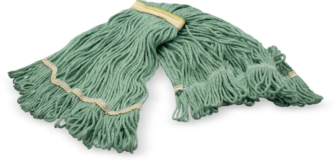 Carlisle 369411B09 Wet Mop Head - Small 1" Wide Green 4‑Ply Cotton/Synthetic Looped End Cleaning