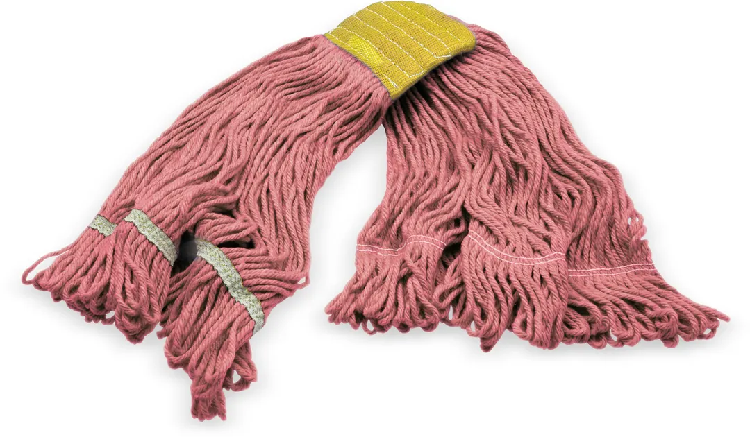 Carlisle 369412B05 Wet Mop Head - 5" Wide End, Red 4‑Ply Cotton/Synthetic Blend, Commercial Wet Mop