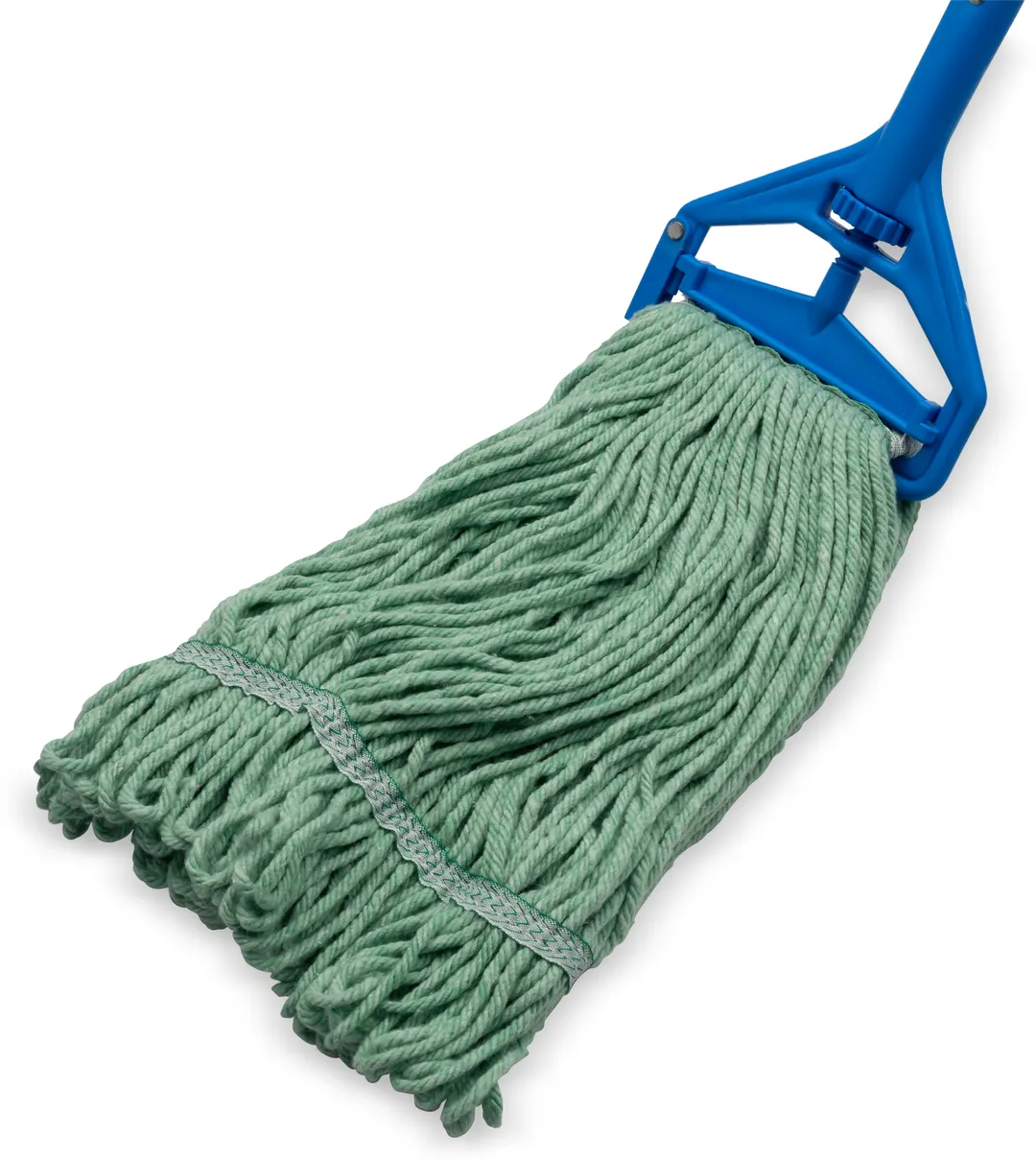 Carlisle 369417B09 Wet Mop Head – Medium 1" Green Band, Loop End, 4‑Ply Cotton/Synthetic, Janitorial