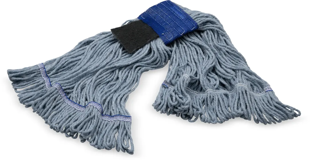 Carlisle 369418S14 Wet Mop Head - Medium 5" Blue End, 4‑Ply Cotton/Synthetic Blend, 5" Band