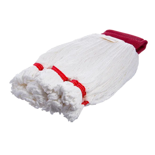 Carlisle 36942002 Wet Mop Head - Medium White Microfiber Yarn, Looped End, 5" Vinyl‑Coated Band
