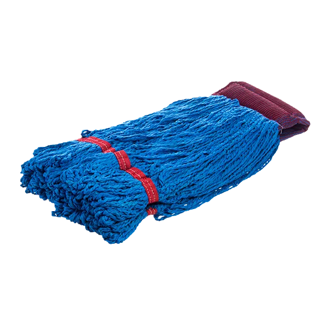 Carlisle 36942014 Wet Mop Head - Medium White Microfiber Yarn Mop, Looped End, 5" Vinyl‑Coated Band