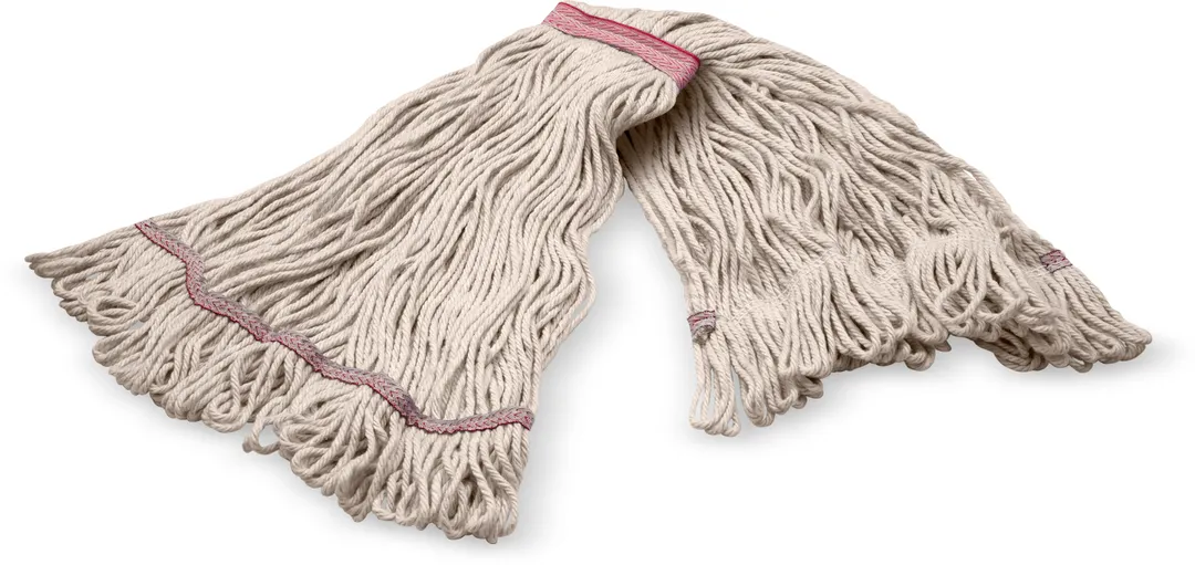 Carlisle 369423B00 Wet Mop Head - Large 1" Red Band, 4‑Ply Cotton/Synthetic Blend, Looped, Wet Mop