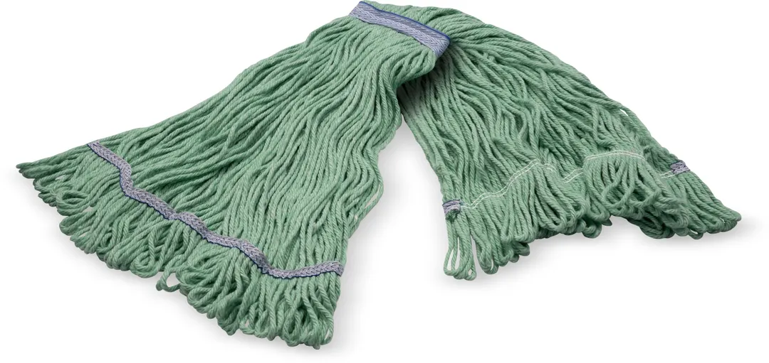 Carlisle 369423B09 Wet Mop Head - Large 1" Green Loop End, 4‑Ply Cotton/Synthetic Blend, Wet Mop