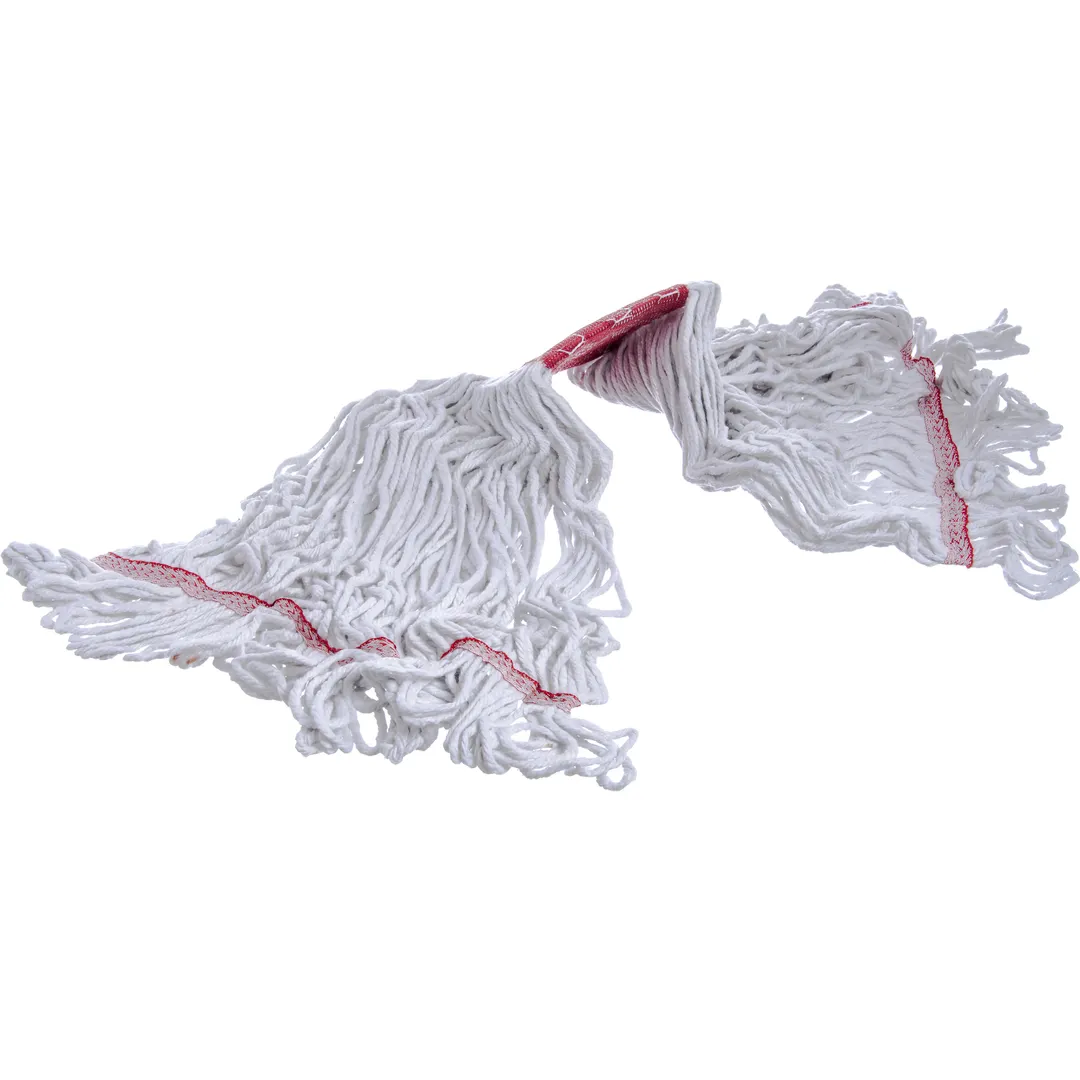 Carlisle 369424B00 Flo‑Pac Wet Mop Head – Large 5" Band, 4‑Ply, White Cotton/Synthetic Blend