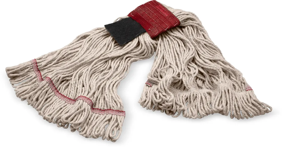 Carlisle 369424S00 Wet Mop Head - Large 5" Wide Red Band, Loop End, 4‑Ply Cotton Blend