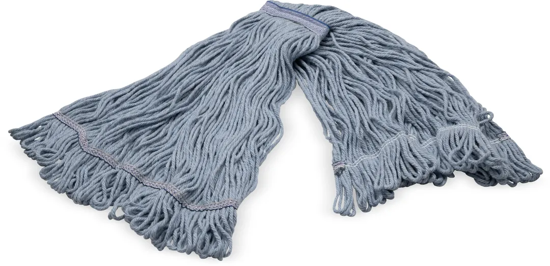 Carlisle 36942914 Wet Mop Head - X-Large Loop End, 1" Blue Band, 4-Ply Cotton/Synthetic Blend, Mop