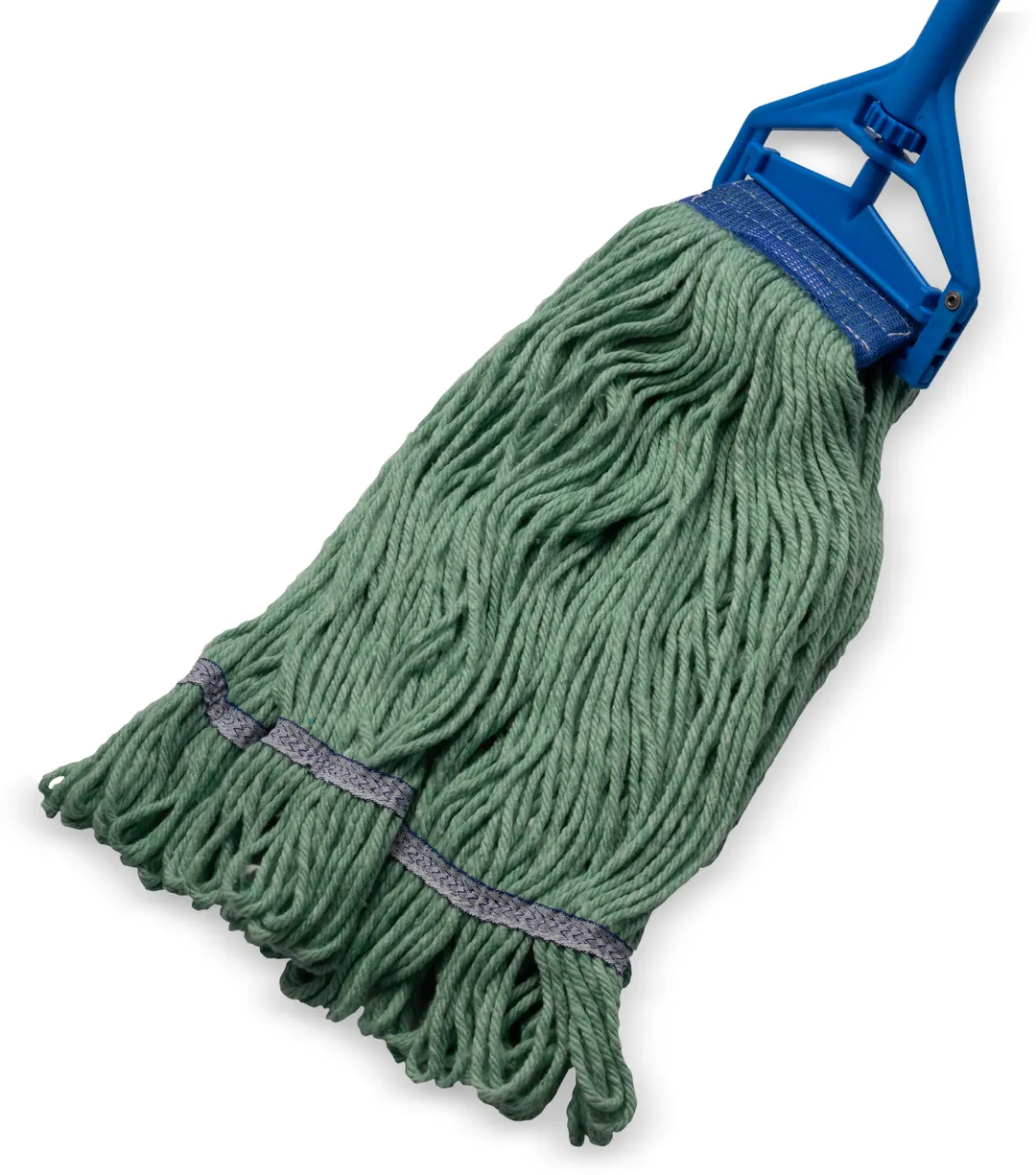 Carlisle 36943009 Wet Mop Head - X-Large 1" Green Loop End, 4‑Ply Cotton/Synthetic Blend Cleaning