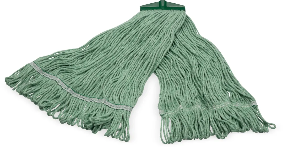 Carlisle 369440B09 Wet Mop Head - Looped End Cotton, Green, 3/4" Threaded, Fits Handles - 1/Case
