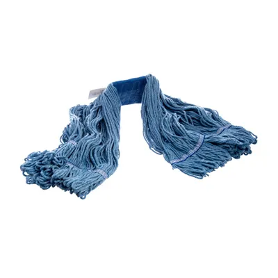Carlisle 36946014 Flo‑Pac Wet Mop Head – XL 4‑Ply, Blue Yarn, 5" Vinyl‑Coated Band, Washable