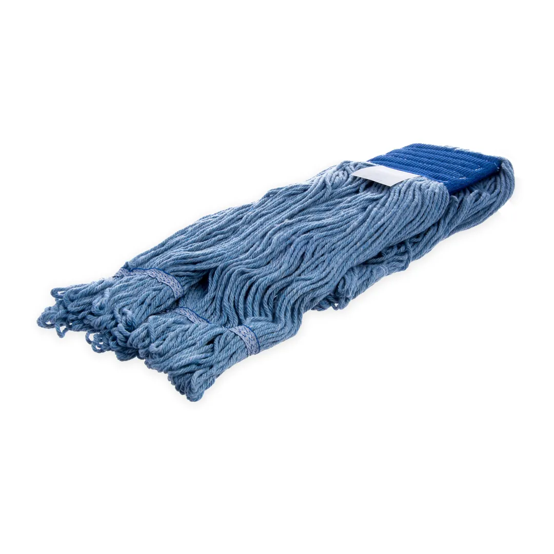 Carlisle 36946014 Flo‑Pac Wet Mop Head – XL 4‑Ply, Blue Yarn, 5" Vinyl‑Coated Band, Washable