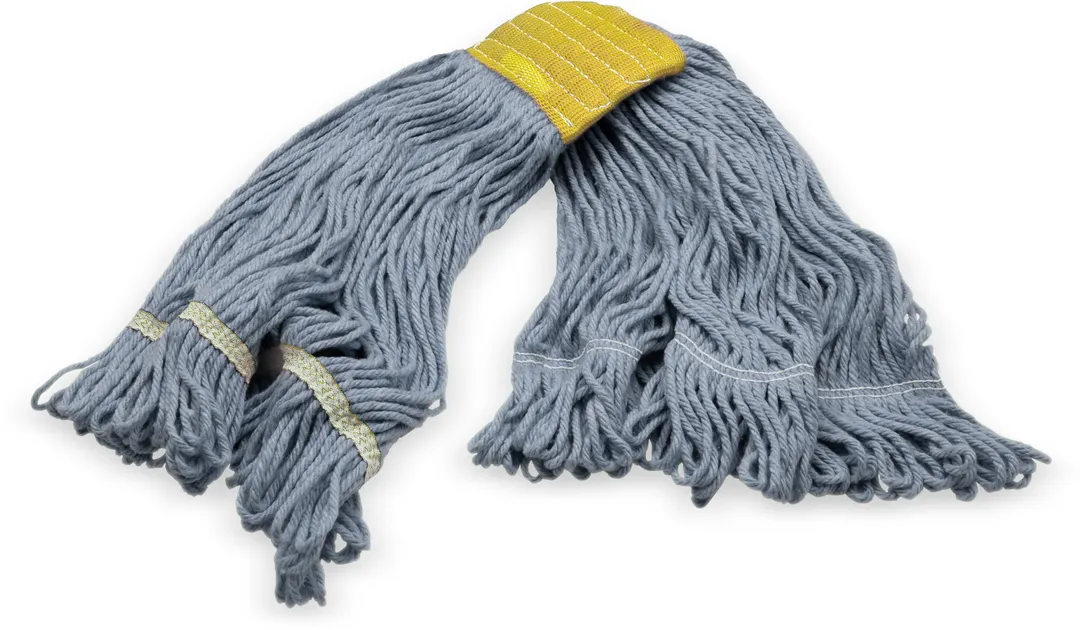 Carlisle 369513B14 Wet Mop Head - Small 5" Wide Loop End, Blue 4‑Ply Cotton/Synthetic Blend Scrubber