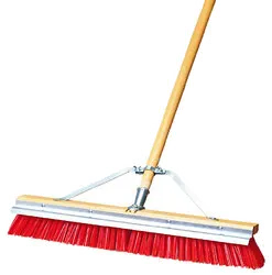 Carlisle 36952424 Flo‑Pac ScraperBroom, 24" Block, 3‑1/4" Orange Bristles, Scraper Blade, Handle & Brace