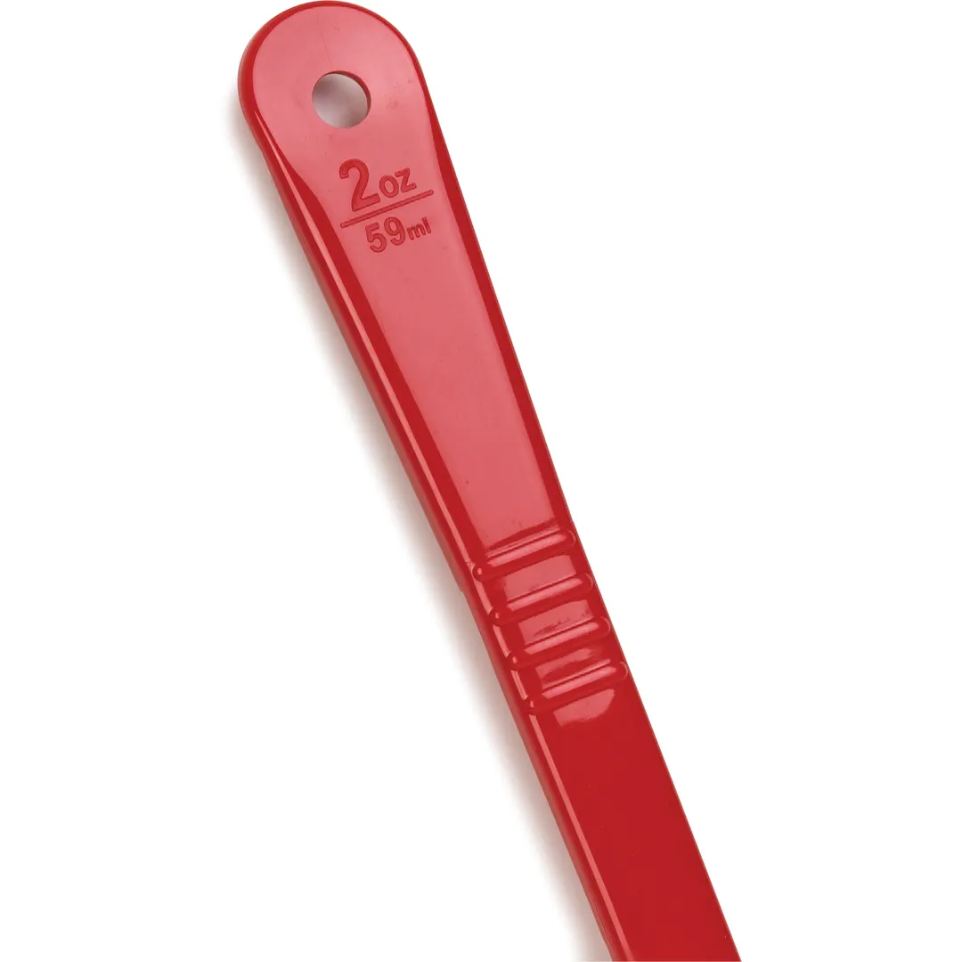 Carlisle 396005 Carlisle - Measure Misers Portion Spoon, 2 Oz., Solid, Long Handle With Thumb Grip