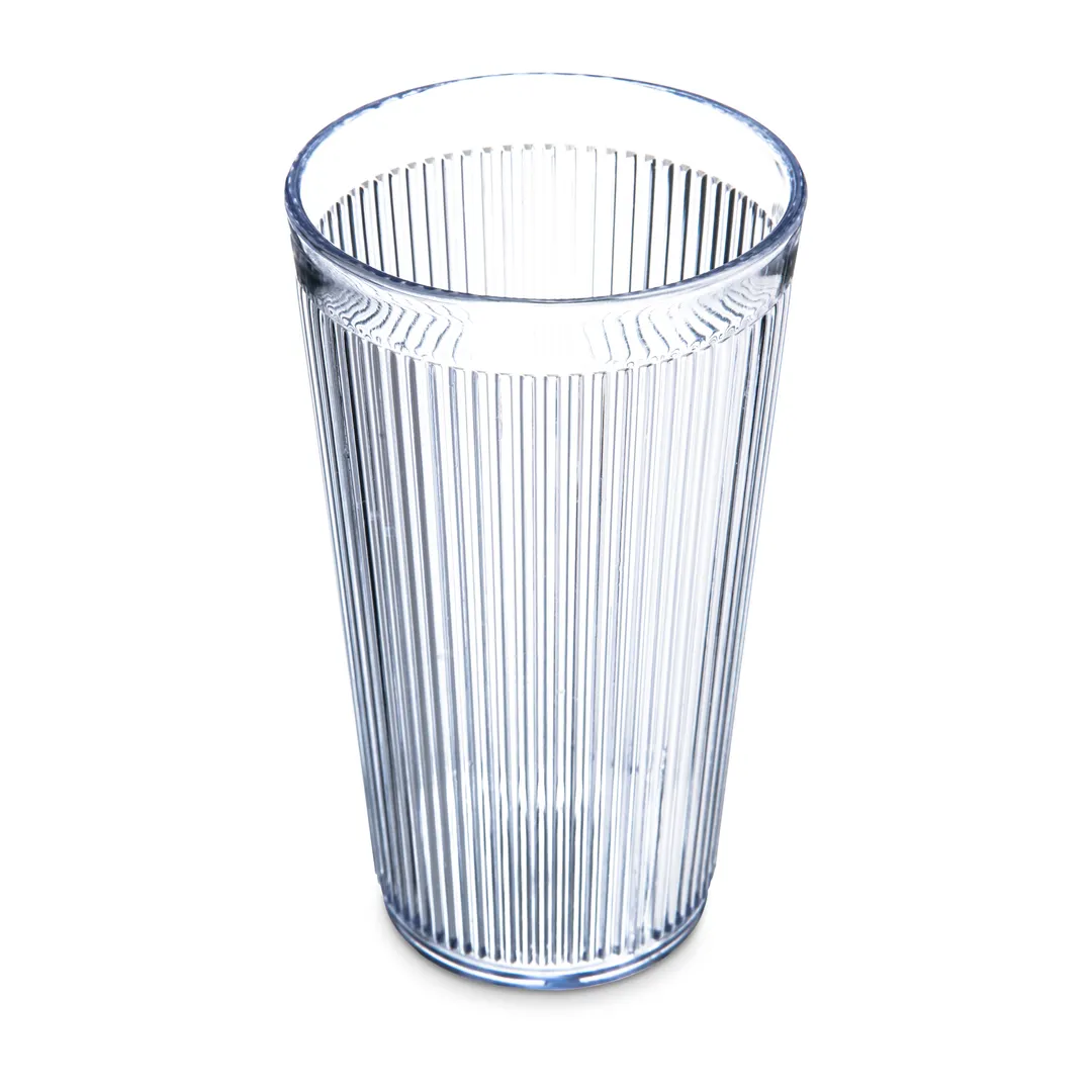 Carlisle 401607 Crystalon Stack-All 16oz Clear Ribbed Tumbler, SAN, BPA‑Free, Dishwasher Safe