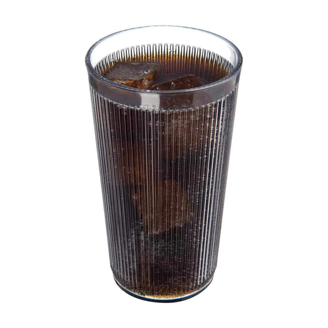 Carlisle 402007 - 20oz Clear Ribbed SAN Tumbler, Stackable, Dishwasher Safe, BPA‑Free
