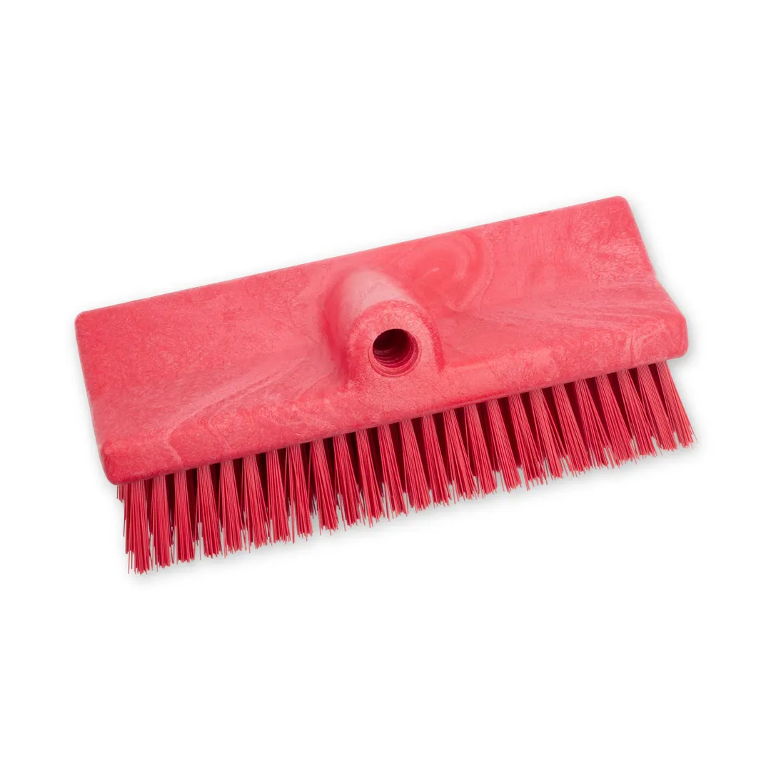 Carlisle 40423EC05 Sparta Floor Brush Head, 10" Block, Polyester Bristles, Red, BPA Free
