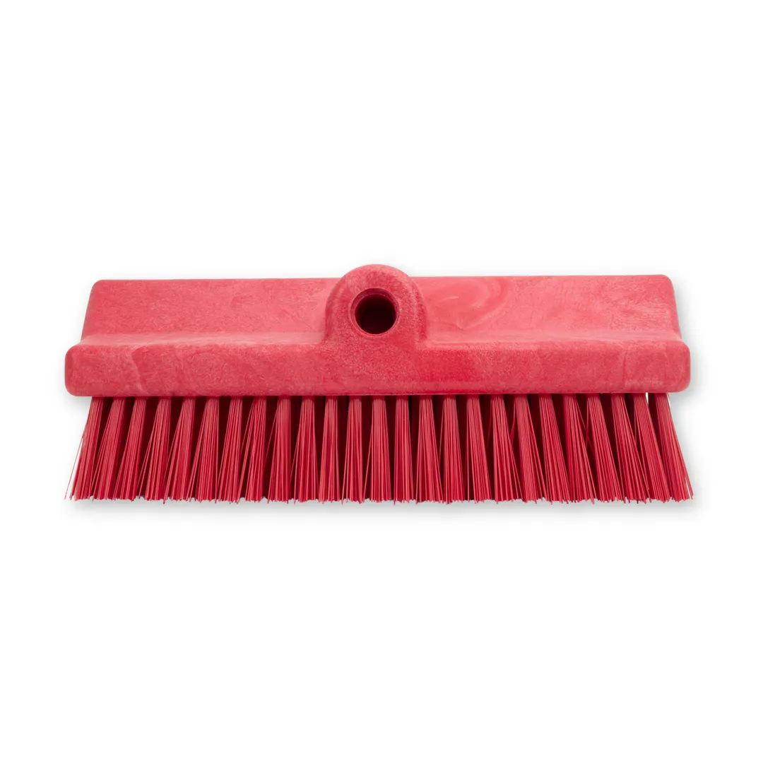 Carlisle 40423EC05 Sparta Floor Brush Head, 10" Block, Polyester Bristles, Red, BPA Free