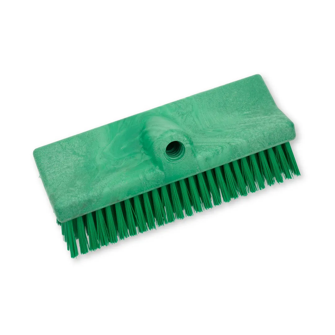 Carlisle 40423EC09 Sparta Floor Scrub Brush Head, 10" Green Plastic Block, Polyester Bristles