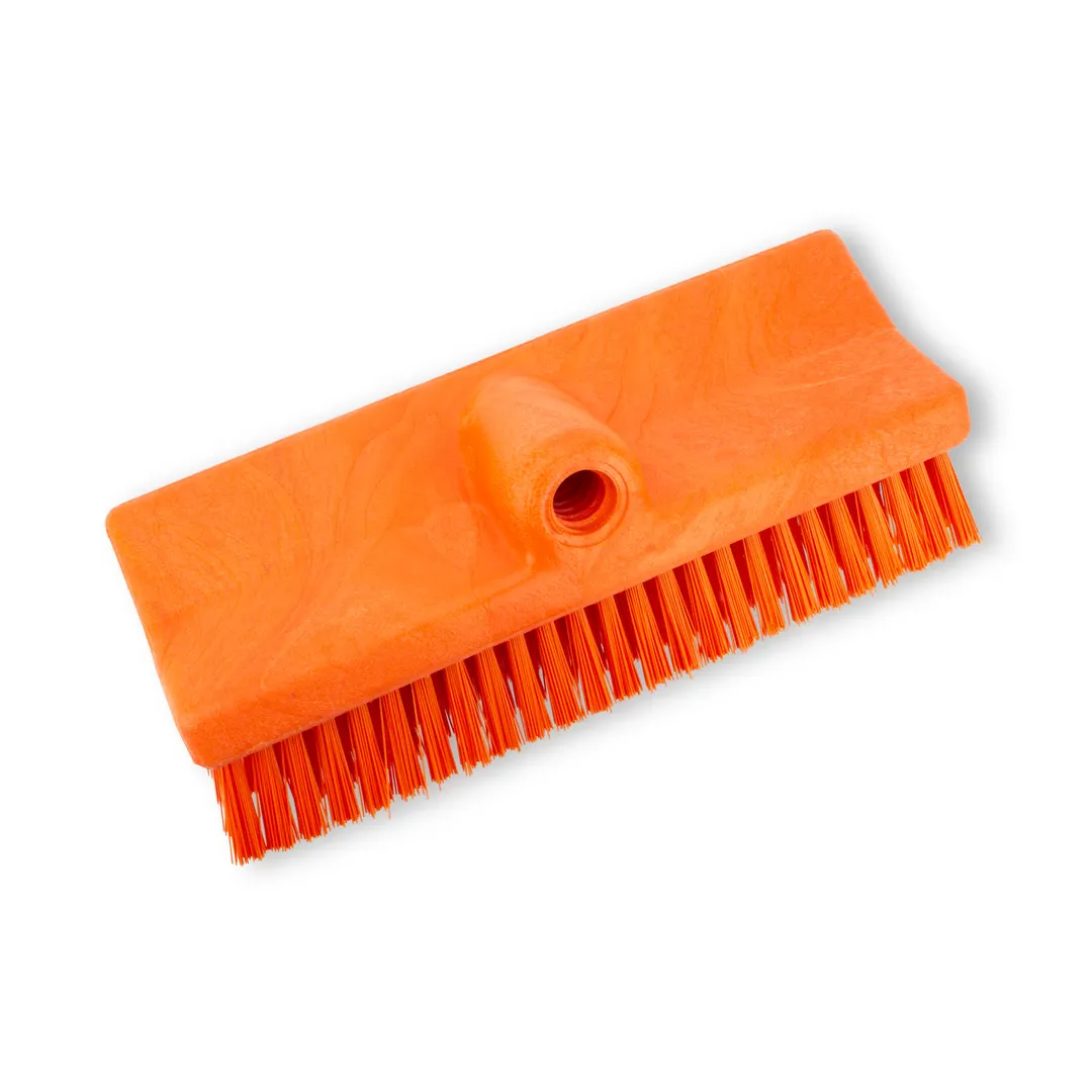 Carlisle 40423EC24 Sparta Surface Floor Brush Head, 10" Orange Plastic Block, Polyester Bristles