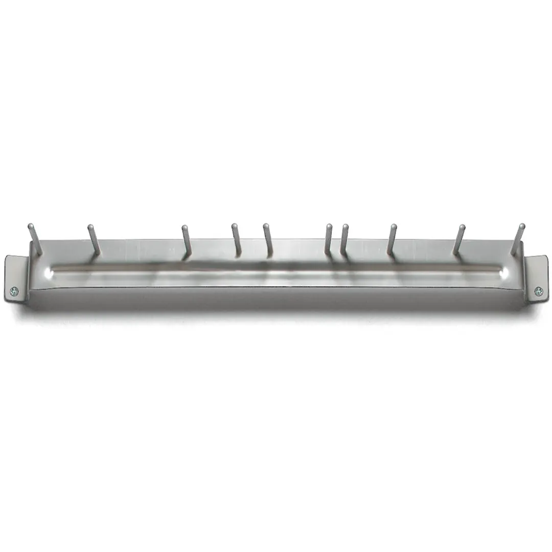 Carlisle 4073500 Sparta Spectrum Brush Rack, 17" Wall-Mount Holds 10 Brushes, 16" Holes - 1/Each