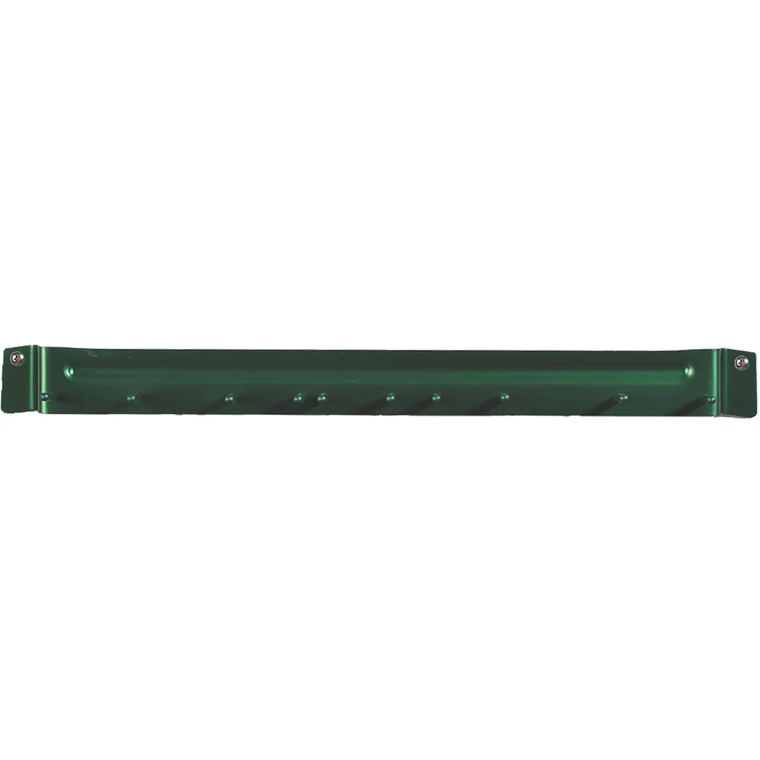 Carlisle 4073509 Brush Rack, 17" Wall-Mount, Holds 10 Drilled Brushes, Aluminum, Green
