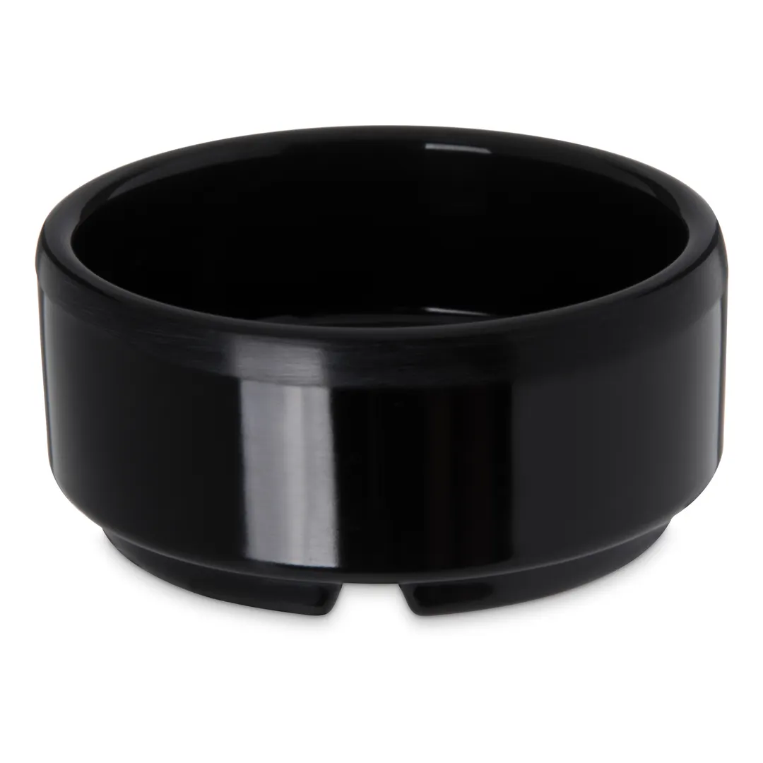 Carlisle 41003 - 2‑Oz Black Melamine Ramekin, 2‑7/8" Dia, Footed, Dishwasher Safe, NSF, BPA‑Free