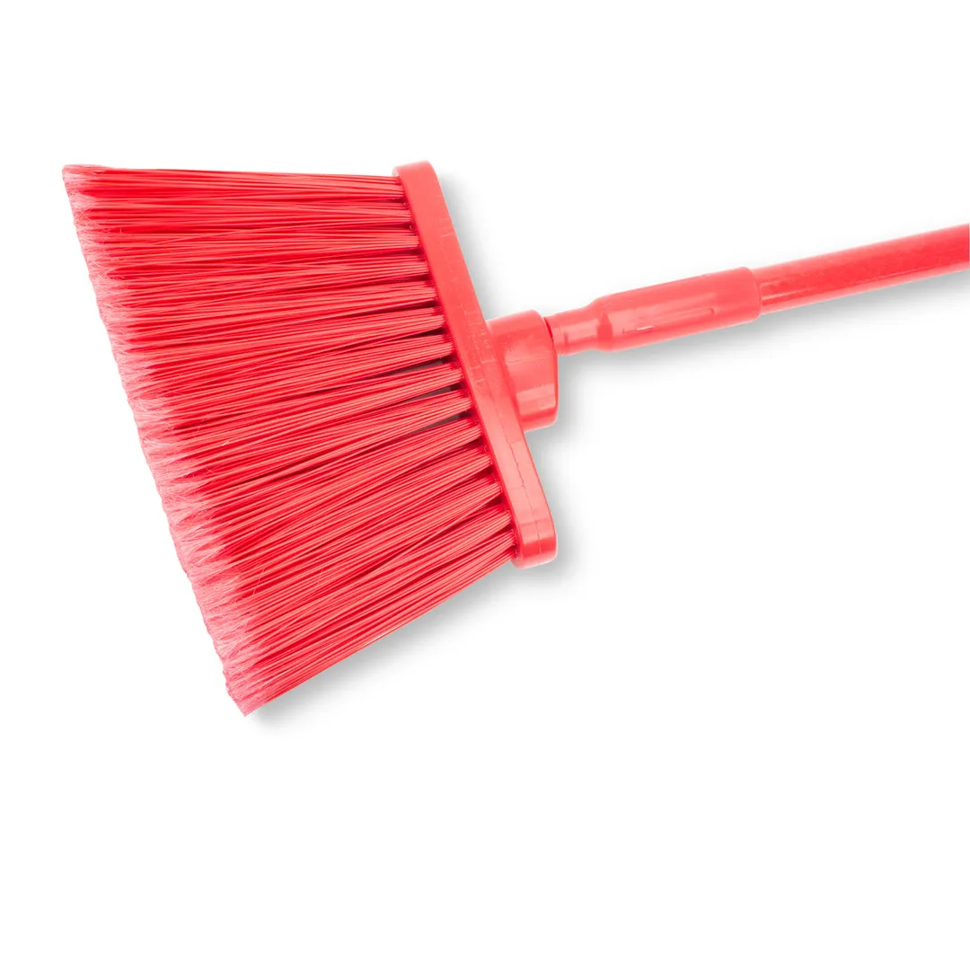 Carlisle 41082EC05 Sparta Duo‑Sweep Angle Broom, 56" Handle, Flagged Polyester Bristles, Red