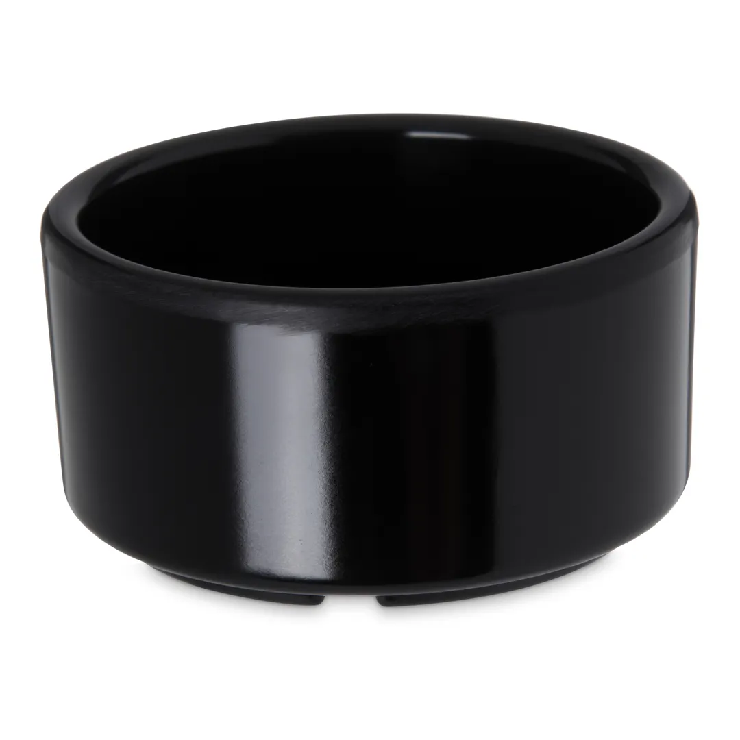 Carlisle 41203 - 3 oz Plastic Ramekin, 3" Diameter, Black Melamine, Dishwasher Safe, Stackable, BPA‑Free