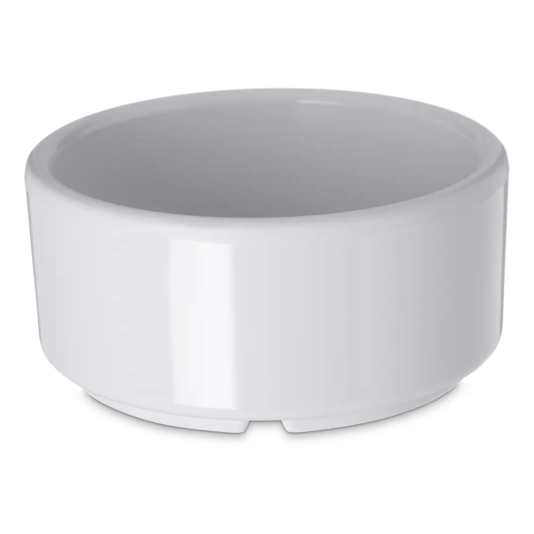 Carlisle 41402 - 4 oz White Plastic Ramekin, 3.25" Dia, Straight‑Sided, Dishwasher Safe, BPA‑Free