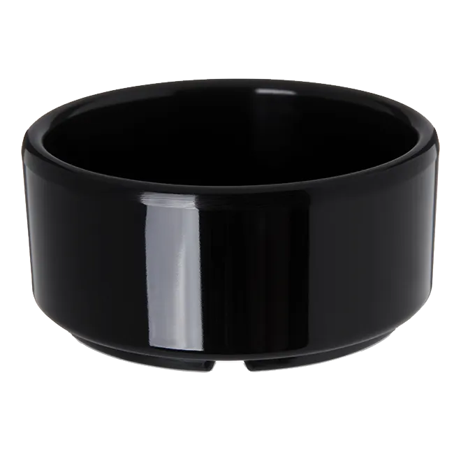 Carlisle 41403 Plastic Ramekin, 4 Oz (3‑1/4" Dia) Footed Melamine Cup, Black, Safe, NSF Certified