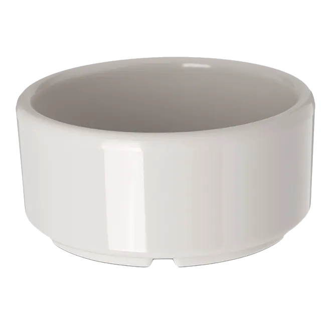 Carlisle 41442 Plastic Ramekin, 4 oz, 3-1/4" Diameter, Dishwasher‑Safe, Melamine Bone, BPA‑Free