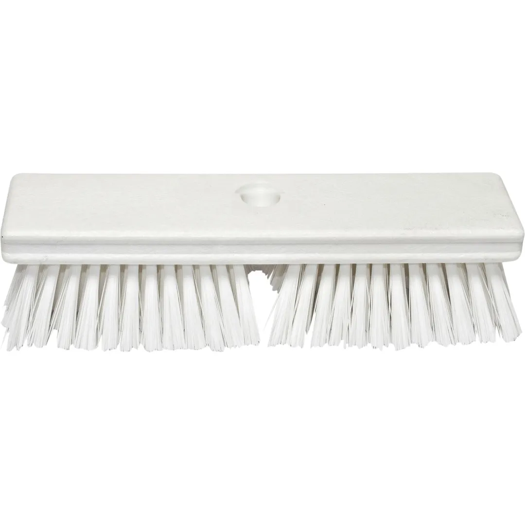 Carlisle 41722EC26 Sparta Deck Brush, 10" Brush with Polyester Bristles, Pink Block, Threaded Hole