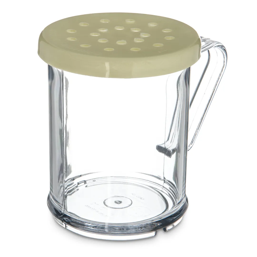 Carlisle 4260S04 Cheese Shaker, 8 oz, Yellow, SAN, Handle Crack Resistant, Dishwasher, Perforated Top