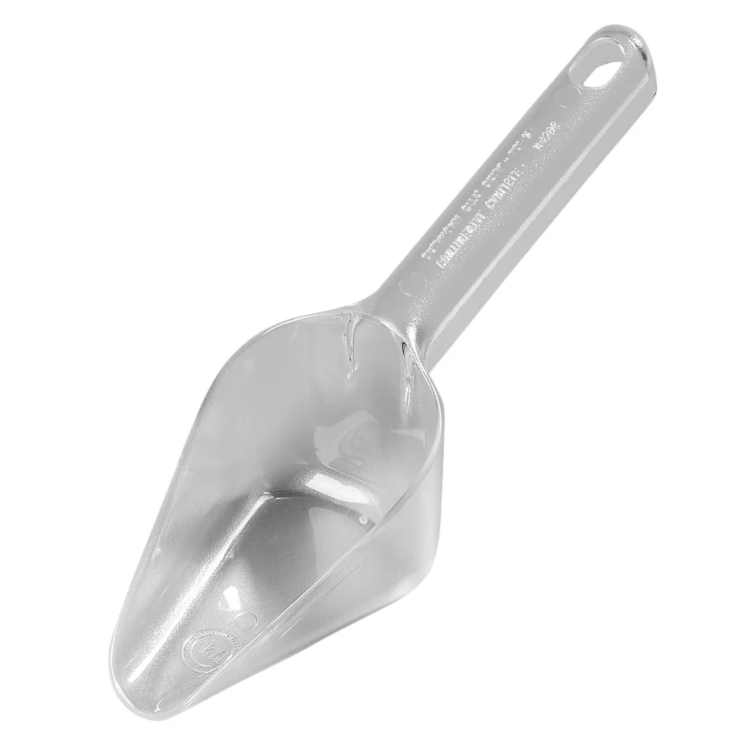 Carlisle 430607 Ice Scoop, 6 oz, 10-7/8" OA Length, Polycarbonate, Clear, NSF, Made in USA