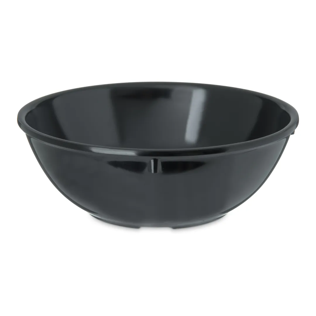 Carlisle 4352103 Nappie Bowl – 14oz, 5-9/20" Dia, Black Melamine, Reinforced Rim, Dishwasher Safe