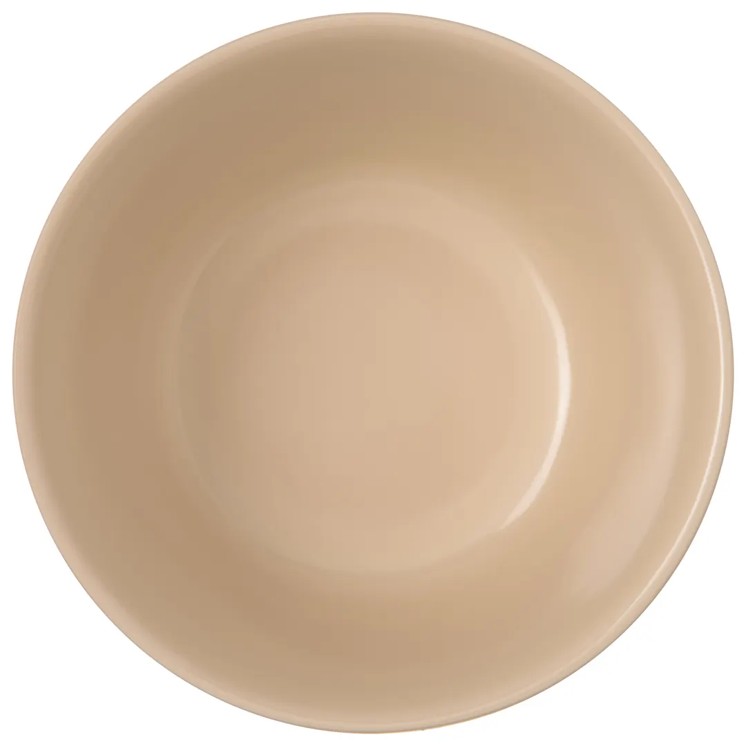 Carlisle 43540-825 Dallas Ware Bouillon Cup 8 oz 3‑21/25" Dia. Tan Melamine Rim Foot - 1/Pack