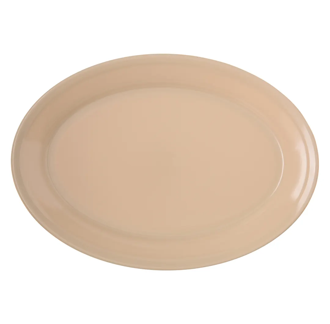 Carlisle 4356025 Dallas Ware Oval Platter, 12" x 8-1/2", Tan Melamine, BPA‑Free, NSF