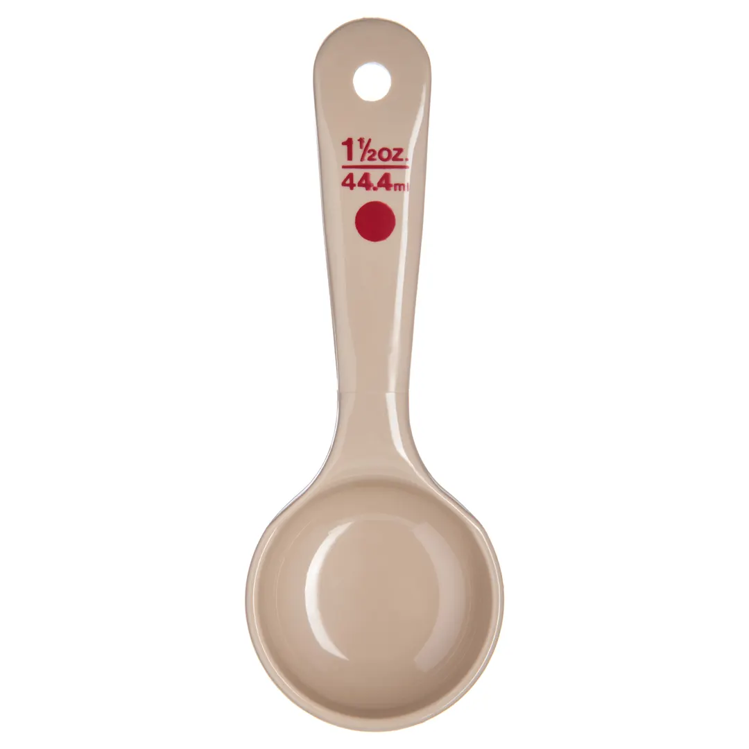 Carlisle 435806 Portion Control Spoon, 1.5 Oz, Solid Beige Polycarbonate, NSF