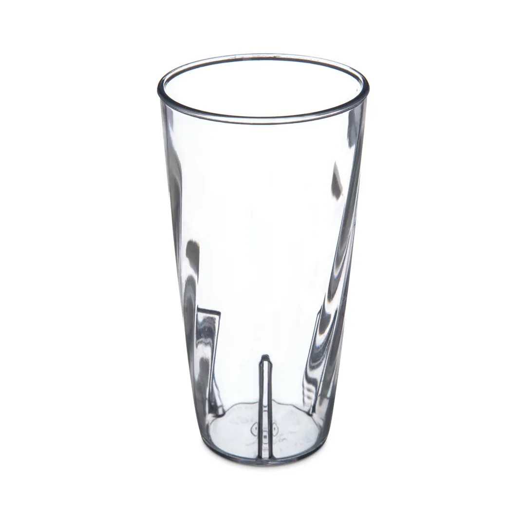 Carlisle 4367407 Swirl Tumbler, 22 oz Clear Polycarbonate, Stain‑Resistant, Dishwasher Safe