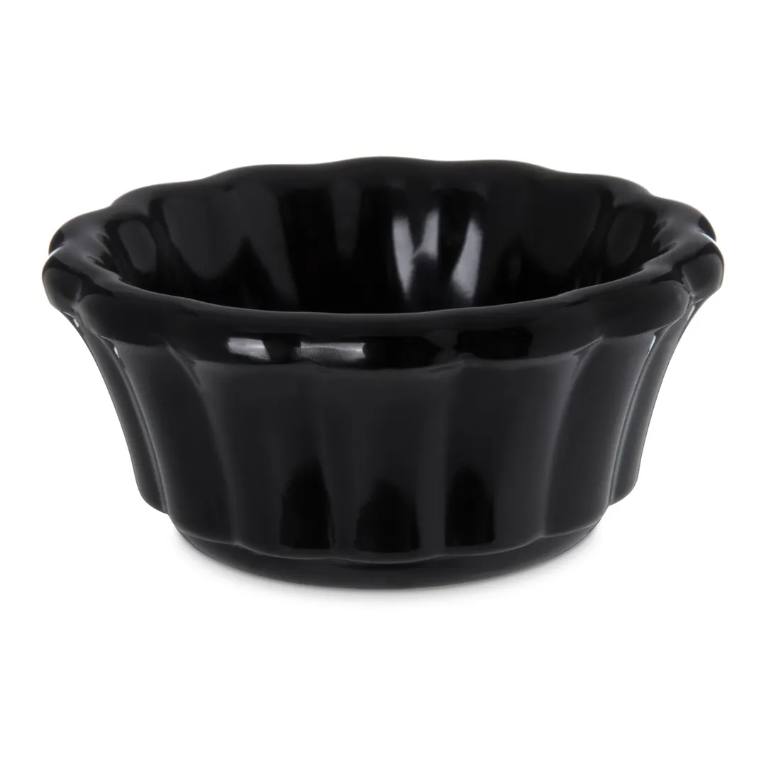 Carlisle 4394203 Plastic Ramekin, 1 Oz, 2‑3/4" Dia, Black Melamine, Dishwasher Safe, NSF, BPA‑Free