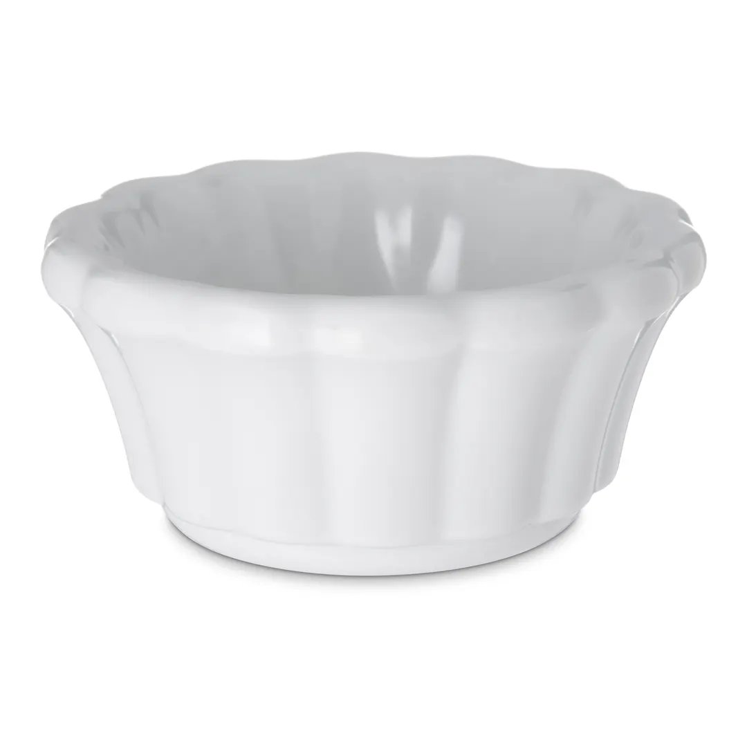Carlisle 4394302 Plastic Ramekin, 2 Oz (3-1/11" Dia.), White Melamine, BPA‑Free, Dishwasher Safe, 212°F