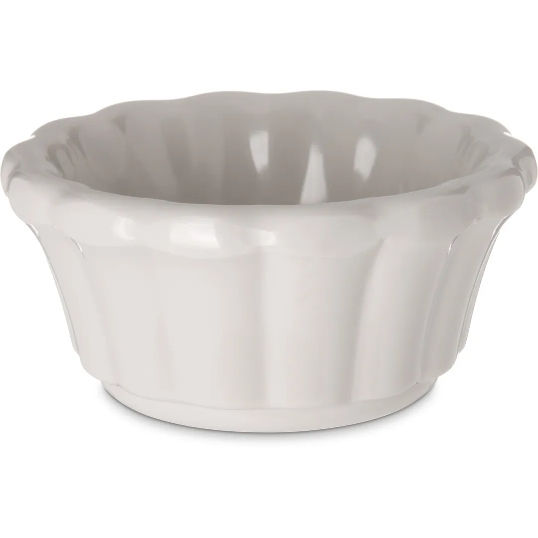 Carlisle 4394342 Plastic Ramekin, 2 oz (3‑1/11" Dia), Bone Melamine, Safe, 212°F, BPA-Free