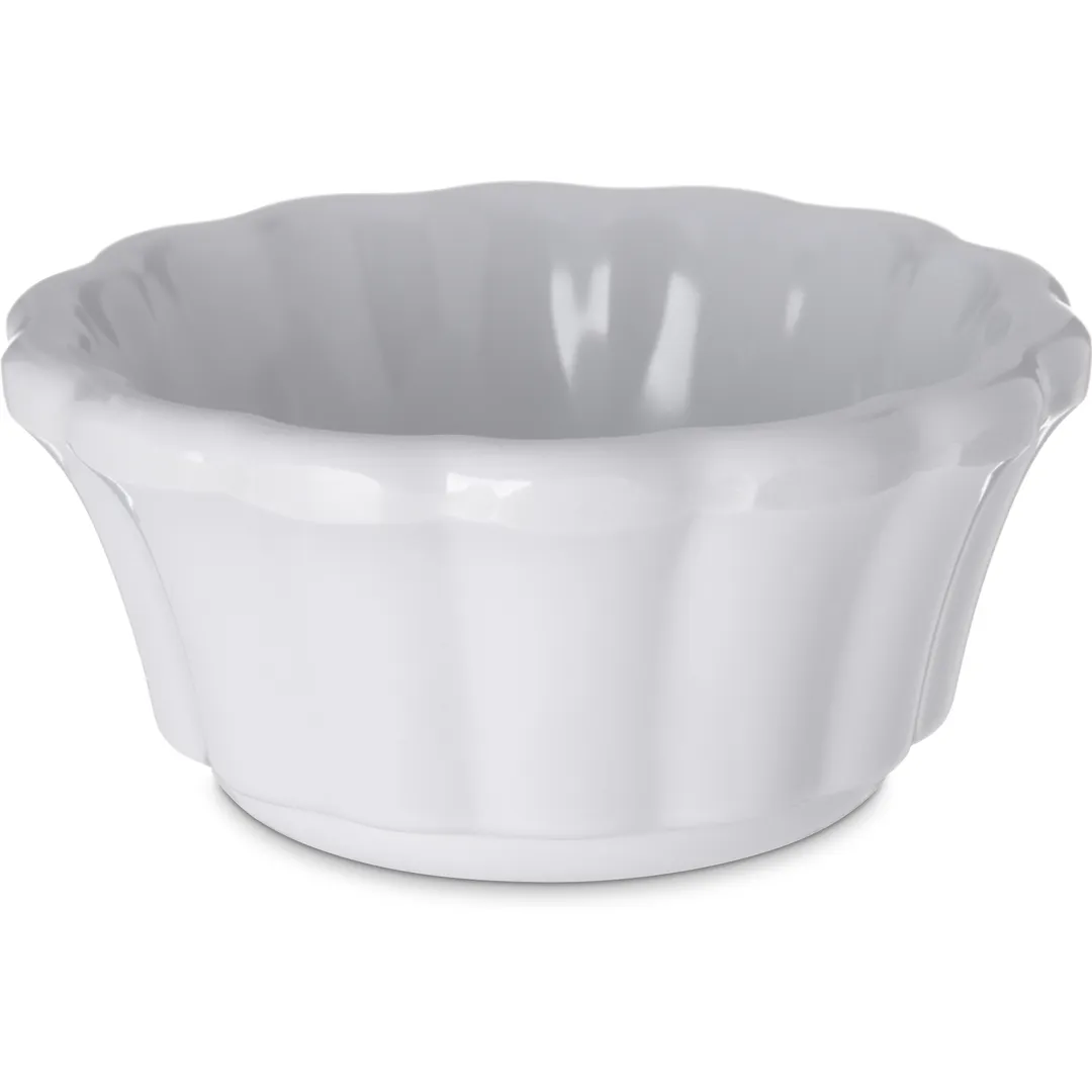 Carlisle 4394402 Plastic Ramekin, 3‑Ounce 3‑1/3" Diameter, White Melamine, NSF, BPA‑Free