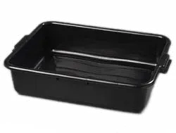 Carlisle 4401003 Comfort Curve™ Bus Box, 1-Compartment, 20"L x 15"W x 5"H, Black HDPE, Rims, NSF Certified