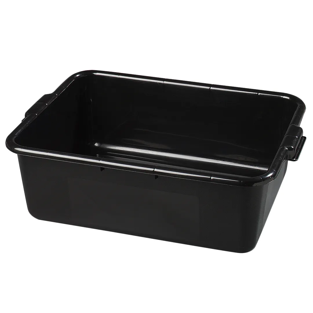 Carlisle 44011SKD03 Comfort Curve™ Bus Box, 1-Compartment, 20" L x 15" W x 7" H, Black High-Density Polyethylene, Reinforced Rims, Stackable, Dishwasher Safe