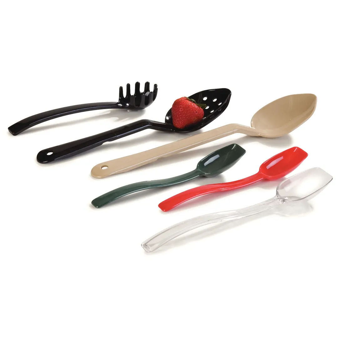 Carlisle 441103 - Perforated Serving Spoon, 11" Black Plastic, Notched Handle, Up to 212°F