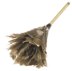 Carlisle 4574300 Feather Duster, 24" Long Wood Handle, Premium Brown Feathers, Hanging Hole