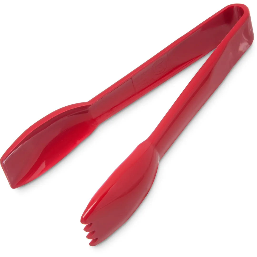 Carlisle 460605 Carly Salad Tongs, 6"L, Plastic, Red, Dishwasher Safe, NSF Certified, Made in USA